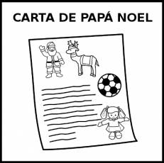 CARTA DE PAPÁ NOEL - Pictograma (blanco y negro)