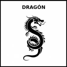 DRAGÓN (CHINO) - Pictograma (blanco y negro)