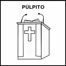 PÚLPITO - Pictograma (blanco y negro)