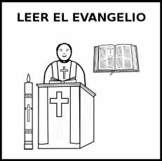 LEER EL EVANGELIO - Pictograma (blanco y negro)