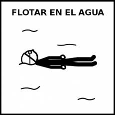 FLOTAR EN EL AGUA - Pictograma (blanco y negro)