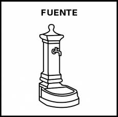 FUENTE (AGUA) - Pictograma (blanco y negro)
