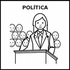 POLÍTICA (PROFESIÓN) - Pictograma (blanco y negro)