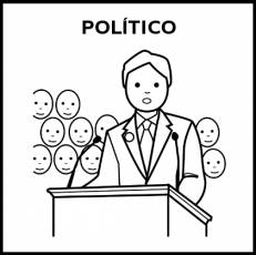 POLÍTICO (PROFESIÓN) - Pictograma (blanco y negro)