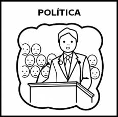 POLÍTICA (ACTIVIDAD) - Pictograma (blanco y negro)