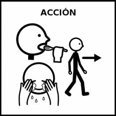 ACCIÓN - Pictograma (blanco y negro)