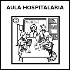 AULA HOSPITALARIA - Pictograma (blanco y negro)