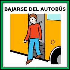 BAJARSE DEL AUTOBÚS - Pictograma (color)