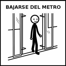 BAJARSE DEL METRO - Pictograma (blanco y negro)