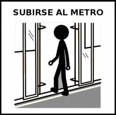 SUBIRSE AL METRO - Pictograma (blanco y negro)