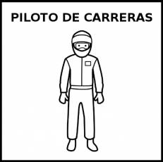 PILOTO DE CARRERAS - Pictograma (blanco y negro)