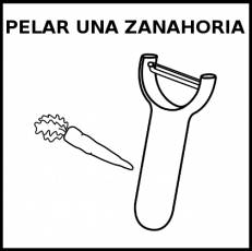 PELAR UNA ZANAHORIA - Pictograma (blanco y negro)