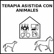 TERAPIA ASISTIDA CON ANIMALES - Pictograma (blanco y negro)