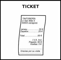 TICKET (COMPRA) - Pictograma (blanco y negro)