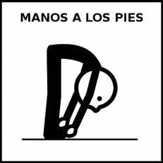 MANOS A LOS PIES - Pictograma (blanco y negro)