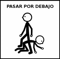 PASAR POR DEBAJO - Pictograma (blanco y negro)