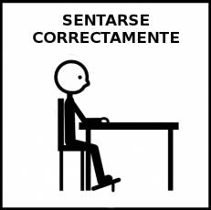 SENTARSE CORRECTAMENTE - Pictograma (blanco y negro)