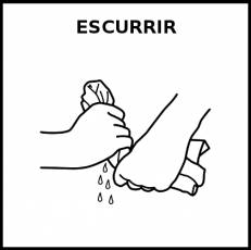 ESCURRIR (TEJIDOS) - Pictograma (blanco y negro)