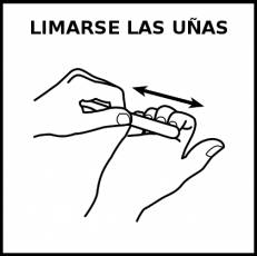 LIMARSE LAS UÑAS - Pictograma (blanco y negro)