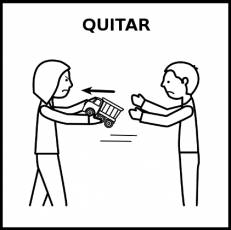 QUITAR - Pictograma (blanco y negro)