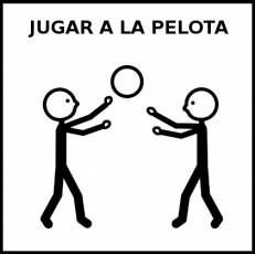 JUGAR A LA PELOTA - Pictograma (blanco y negro)