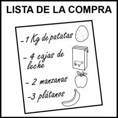LISTA DE LA COMPRA - Pictograma (blanco y negro)