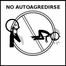 NO AUTOAGREDIRSE - Pictograma (blanco y negro)