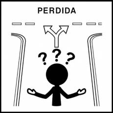 PERDIDA - Pictograma (blanco y negro)