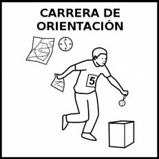 CARRERA DE ORIENTACION - Pictograma (blanco y negro)