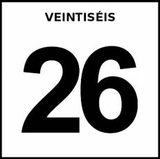 VEINTISÉIS - Pictograma (blanco y negro)
