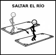 SALTAR EL RÍO (JUEGO) - Pictograma (blanco y negro)