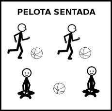 PELOTA SENTADA (JUEGO) - Pictograma (blanco y negro)