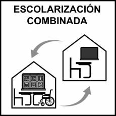 ESCOLARIZACIÓN COMBINADA - Pictograma (blanco y negro)