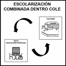 ESCOLARIZACIÓN COMBINADA DENTRO COLE - Pictograma (blanco y negro)