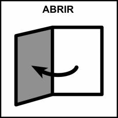 ABRIR (ACCIÓN) - Pictograma (blanco y negro)
