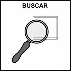 BUSCAR (ACCIÓN) - Pictograma (blanco y negro)