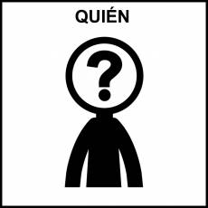 QUIÉN - Pictograma (blanco y negro)