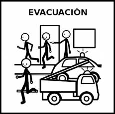 EVACUACIÓN - Pictograma (blanco y negro)