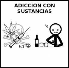 ADICCIÓN CON SUSTANCIAS - Pictograma (blanco y negro)