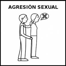 AGRESIÓN SEXUAL - Pictograma (blanco y negro)