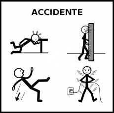 ACCIDENTE - Pictograma (blanco y negro)