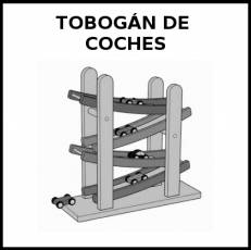 TOBOGÁN DE COCHES - Pictograma (blanco y negro)
