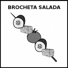BROCHETA SALADA - Pictograma (blanco y negro)