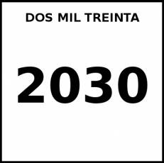 DOS MIL TREINTA - Pictograma (blanco y negro)