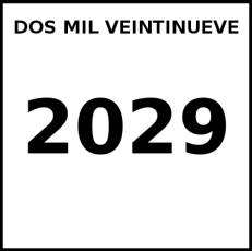 DOS MIL VEINTINUEVE - Pictograma (blanco y negro)