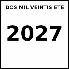 DOS MIL VEINTISIETE - Pictograma (blanco y negro)