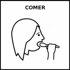 COMER (FEMENINO) - Pictograma (blanco y negro)