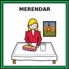 MERENDAR (FEMENINO) - Pictograma (color)