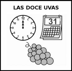 LAS DOCE UVAS - Pictograma (blanco y negro)