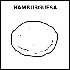HAMBURGUESA (SOLO CARNE) - Pictograma (blanco y negro)